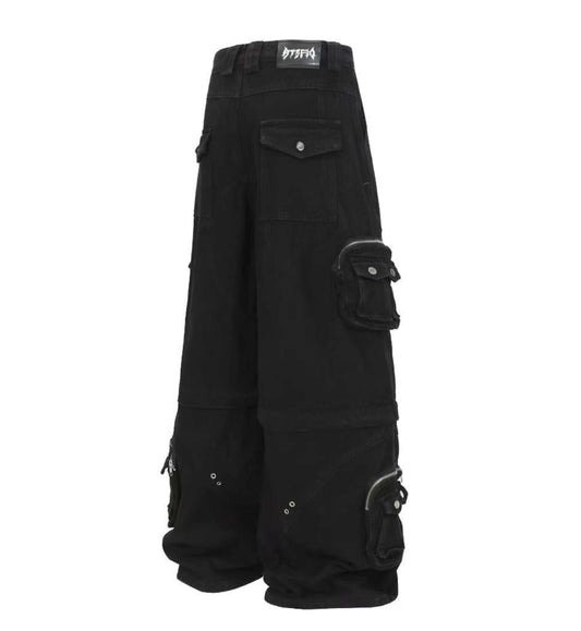 Multi-Pocket Tactical Cargo Pants - Black